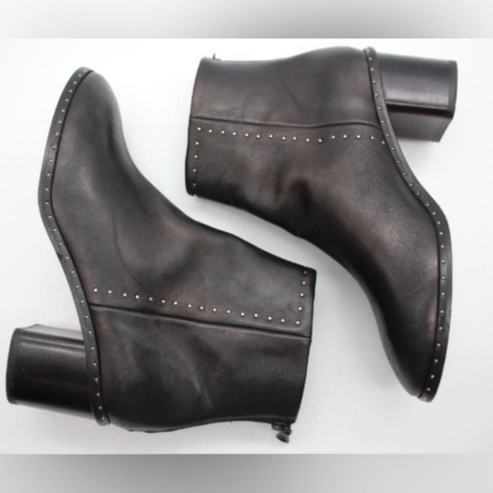 Rag & Bone Willow Black Leather Studded Boots Size 38/7.5